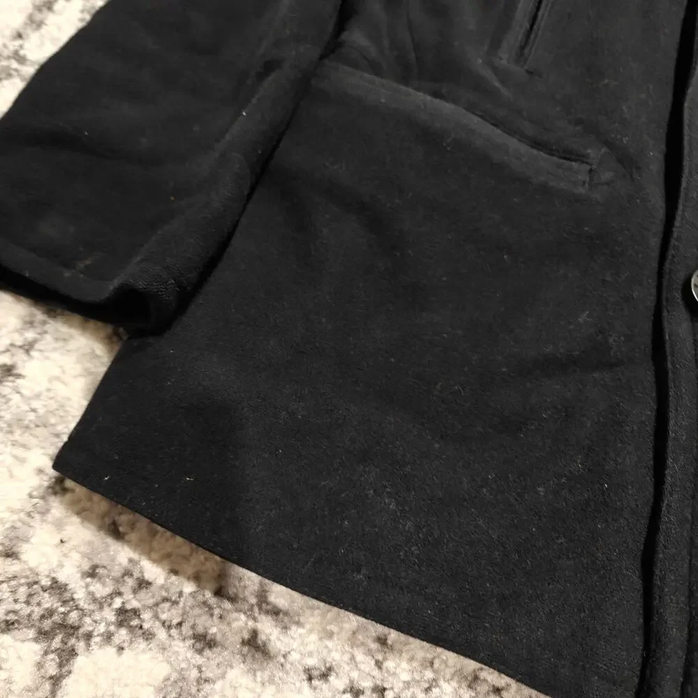 Vintage Polo Ralph Lauren Wool Peacoat Men XXL Heavy Black Anchor Button Jacket